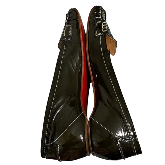 CHRISTIAN LOUBOUTIN - SIZE 37 / US 6.5 BLACK PATENT LEATHER PENNY LOAFERS - S7 - Picture 11 of 13